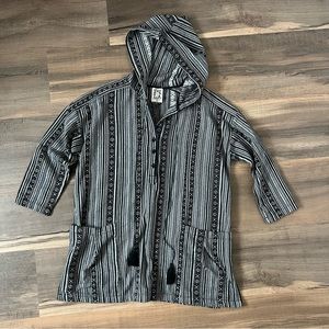 PPLA Black and White Striped Hooded Top